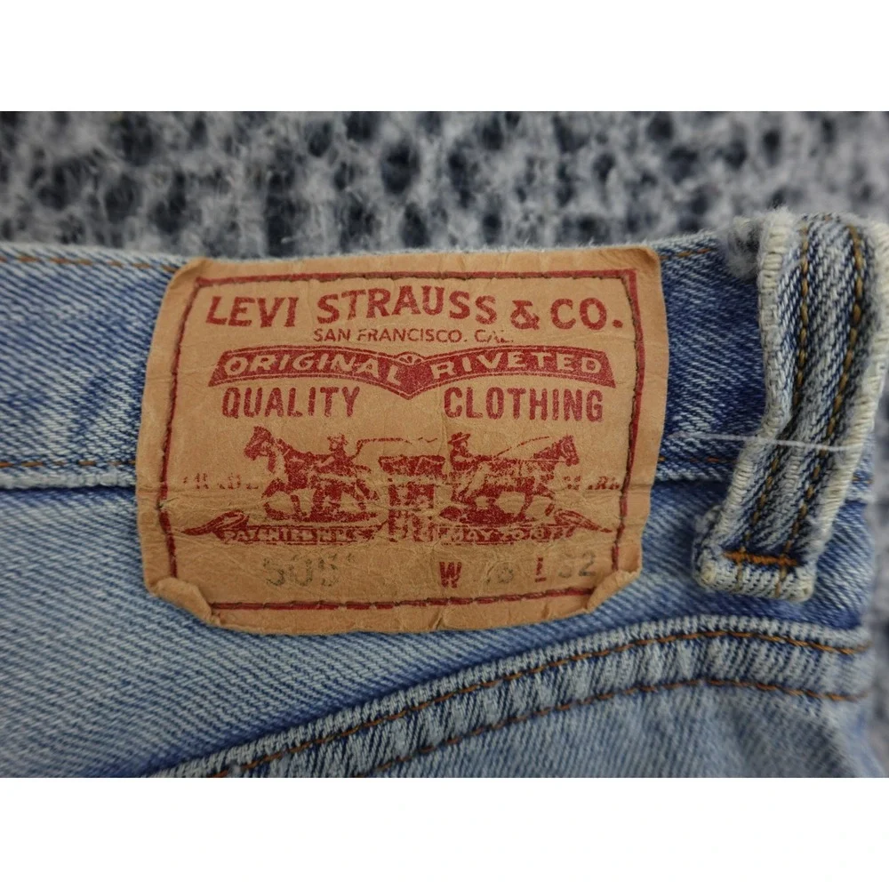 Levi's 505 Regular Fit Jeans Mens 36x32 Light‎ Blue Straight Leg Denim